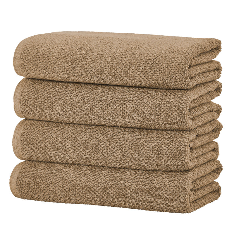 Mocha 100% Cotton Quick-Dry Bath Towel Set (4-Pack)