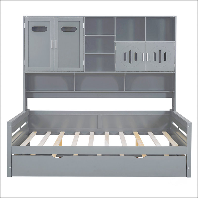 Lit de jour en bois avec couchette, Lit simple, Blanc