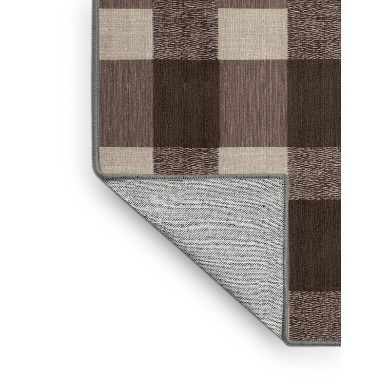 Tapis gris à carreaux lavable à la machine, Carré 5 pi