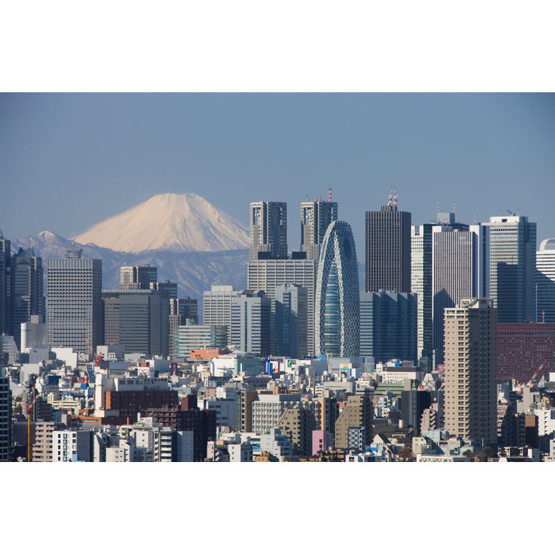 Mount Fuji And Shinjuku by Y-studio - Wrapped Canvas Print, 20cm H x 30cm W