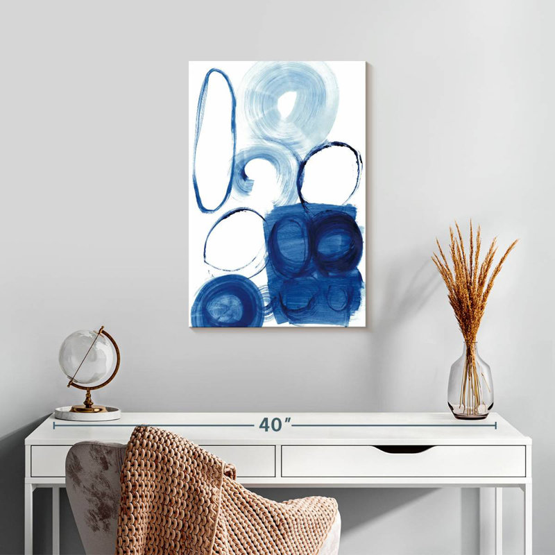 Avery Blue Circle Study I, 24" H x 16" W