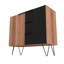 Commode de style Mid-Century moderne de 35 po avec 3 tiroirs et 2 tablettes Beekman-965968452
