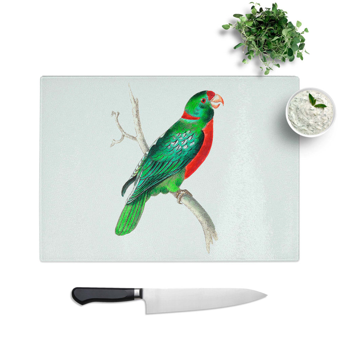 Tempered Glass Parakeet by George Shaw Chopping Board