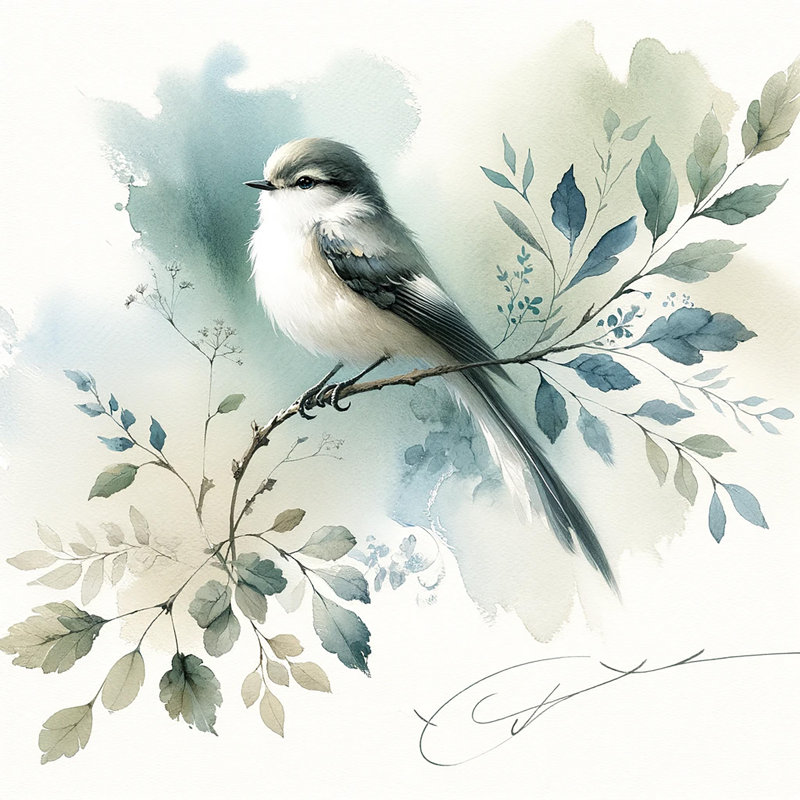 " Serene Avian Elegance ", 12" H x 12" W x 1" D
