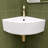 Wall Mount Corner Bathroom Sink 13 Inch White Ceramic Washing Basin Sector Wall Mount Sink For Small Bathrooms With Overflow And Single Faucet Hole