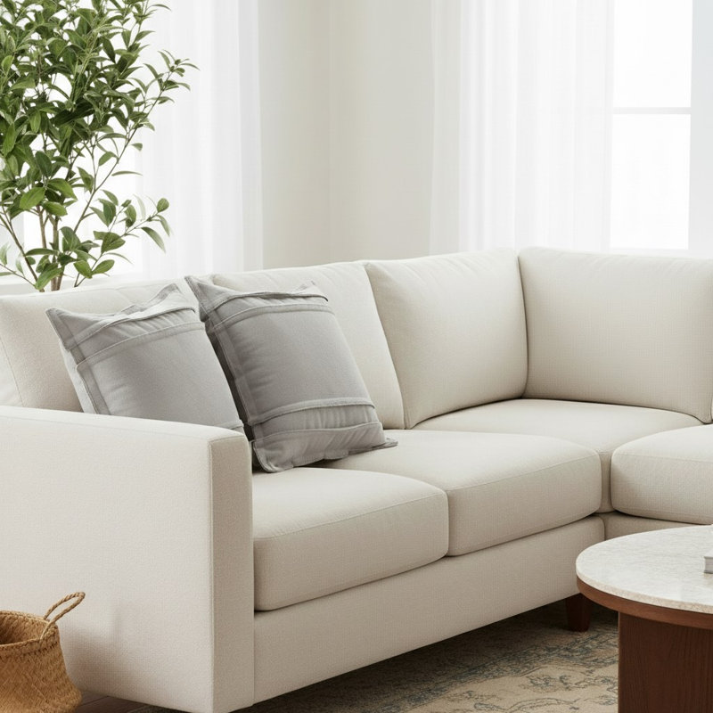 Ensemble de housse de coussin décoratif en coton gris, Housse de coussin seulement - sans coussin