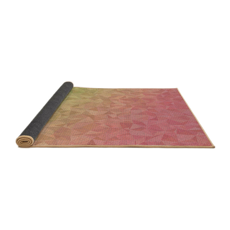 Tapis rose/jaune/vert à motif Hoss, Rond 5 pi
