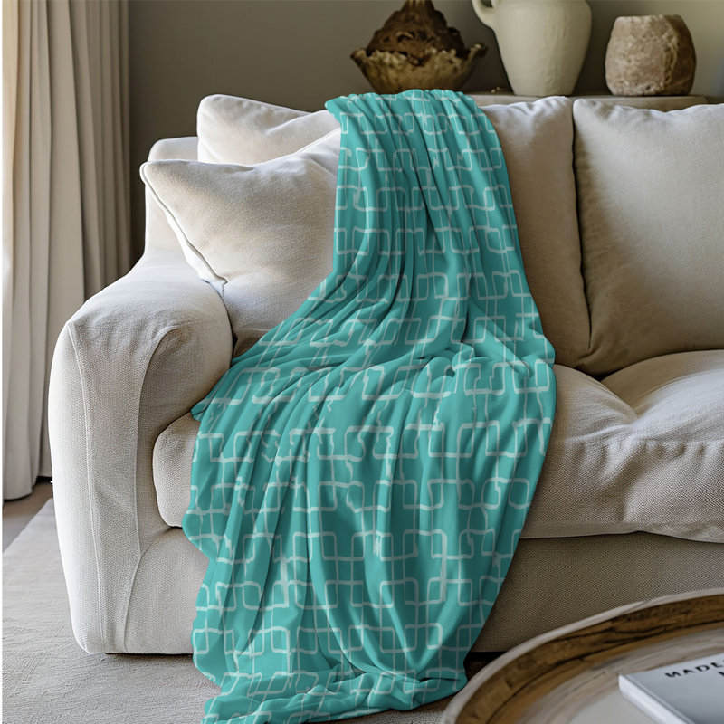 Couverture sherpa 1 pièce Coral Pistachio, Lit simple