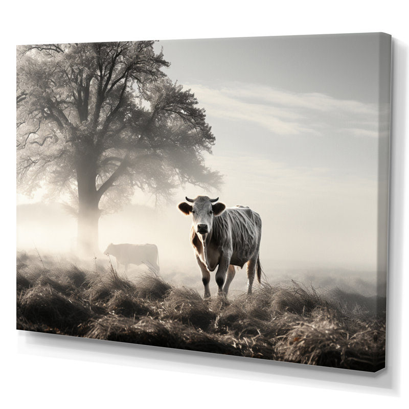Keeny " Cattle Misty Morning Grazing I ", 24" H x 32" W, Wrapped Canvas
