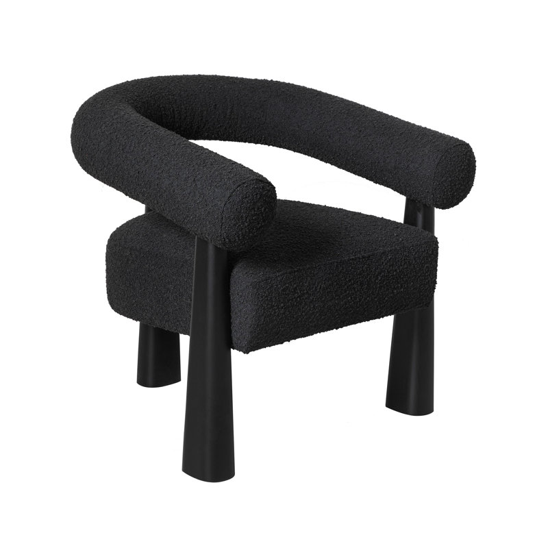 Upholstered Armchair, Black, Black