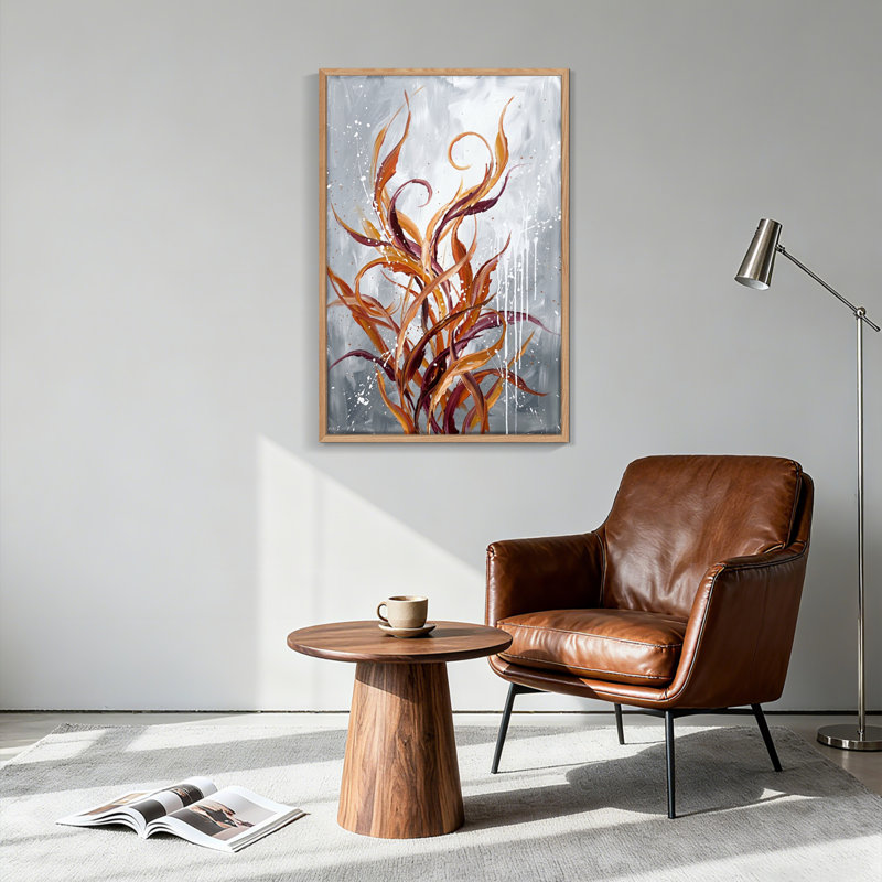 "Abstract Plant", reproduction d'art sur toile, ensemble de 1, Naturel, 24"H x 18"W