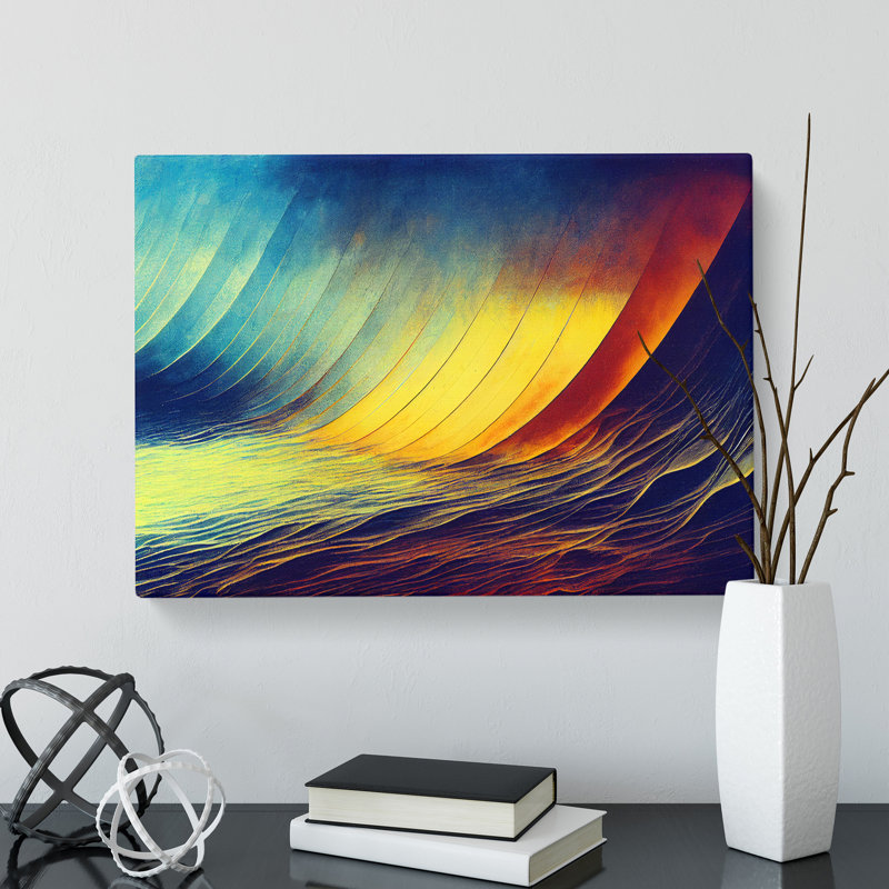 Wave Painting - Wrapped Canvas, 35cm H x 50cm W x 3cm D