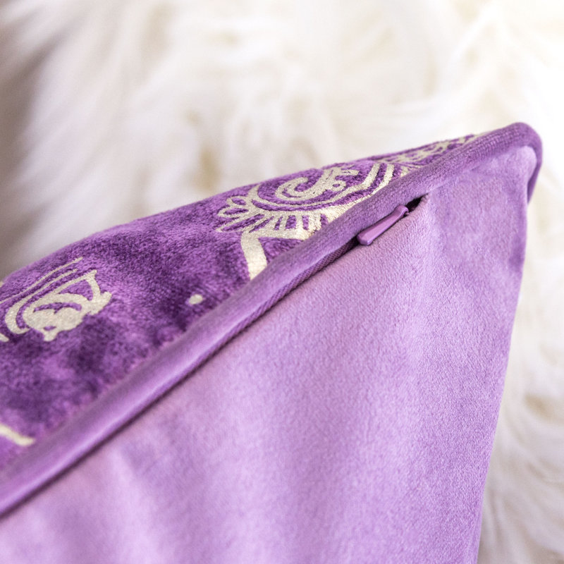 Velvet Reversible Throw Pillow, Purple