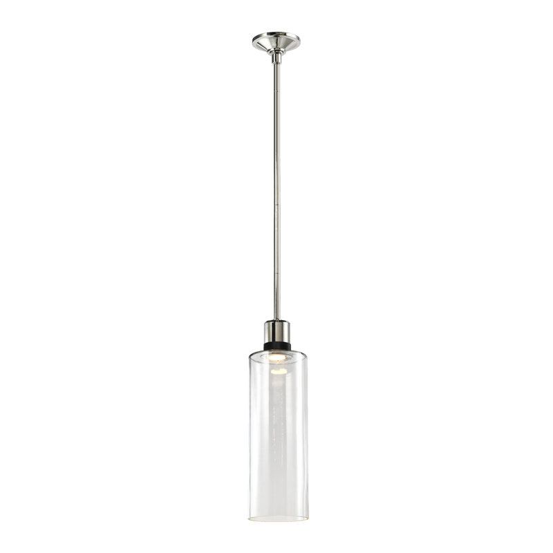 Zigrina Pendant, 71.88" H x 5.88" W x 5.88" D, Polished Nickel/Satin Brushed Black
