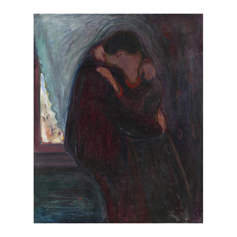 «The Kiss» par Edvard Munch - estampe numérique, H 28 po x l 22 po