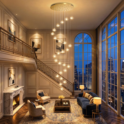 25-light Dimmable Crystal Chandelier