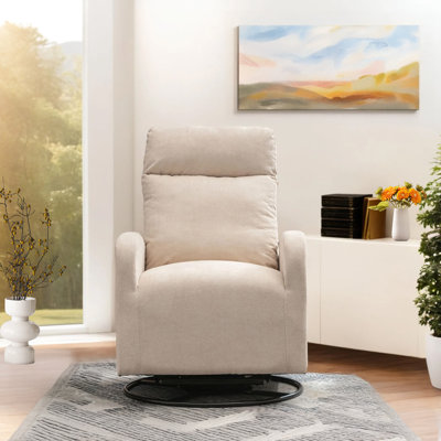 Upholstered Swivel Glider Rocking Chair
