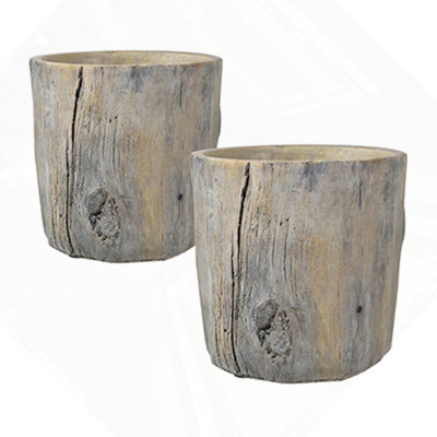 Ensemble de 2 pots à fleurs Fillmore 6,5 x 6,5 x 6,5 po, petit rond