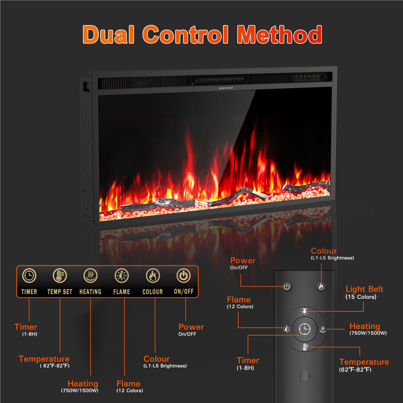 Surround Electronic Fireplace, Brass