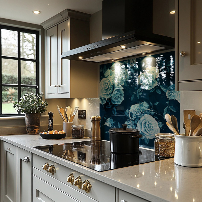 Winter Roses Splash Back, 60cm L x 60cm W
