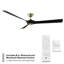 Torque Indoor/Outdoor 3-Blade Smart Ceiling Fan 70" and Remote Control, Works With Alexa and iOS or Android App-82982532