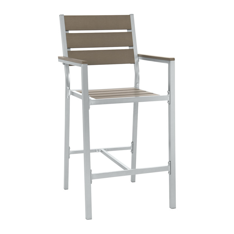 Tabouret de bar 26,75 po Ellenton, Argent/Brun