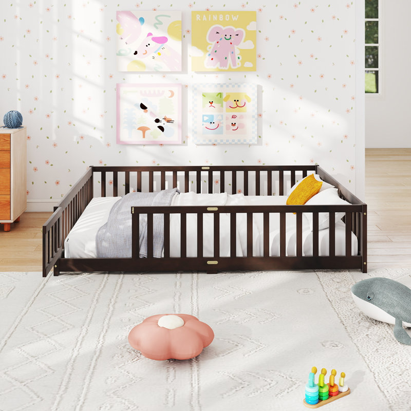 Lit de plancher FILL Montessori, Full, Brun