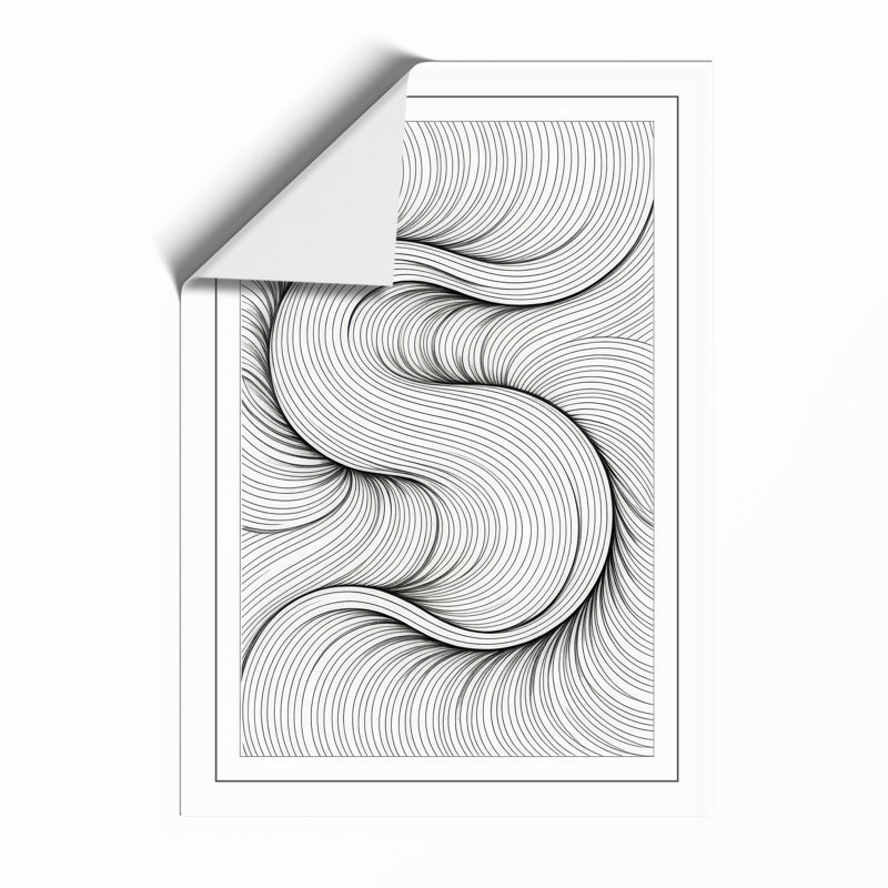 Flowing Spirals Abstract - Framed Print, Unframed, A1 - 84.1 x 59.4 cm