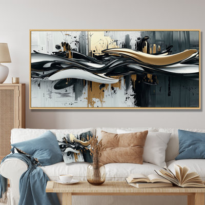 Widger Goldern Black Shifting Ink Waters I - Transitional Wall Art