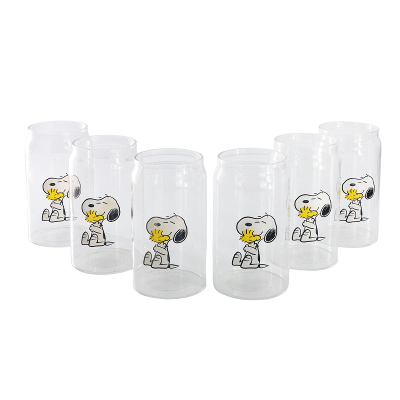 Peanuts 6 Piece 16 Ounce Glass Tumblers