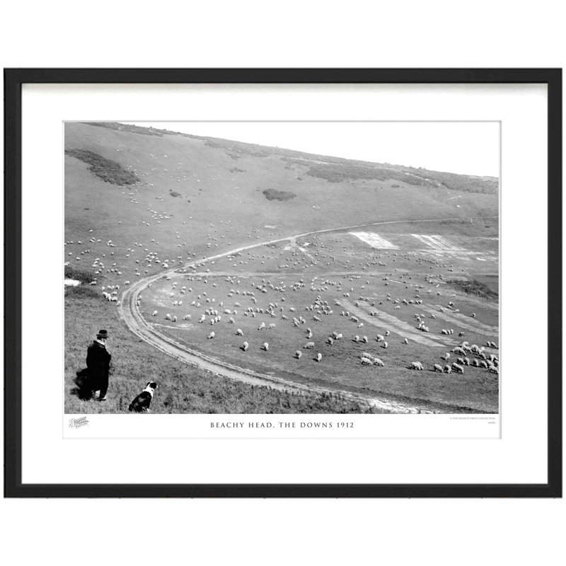 Beachy Head, The Downs 1912 by Francis Frith - Single Picture Frame Print, 40cm H x 50cm W x 2.3cm D