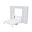 Lit escamotable double avec bureau et bibliothèque, blanc