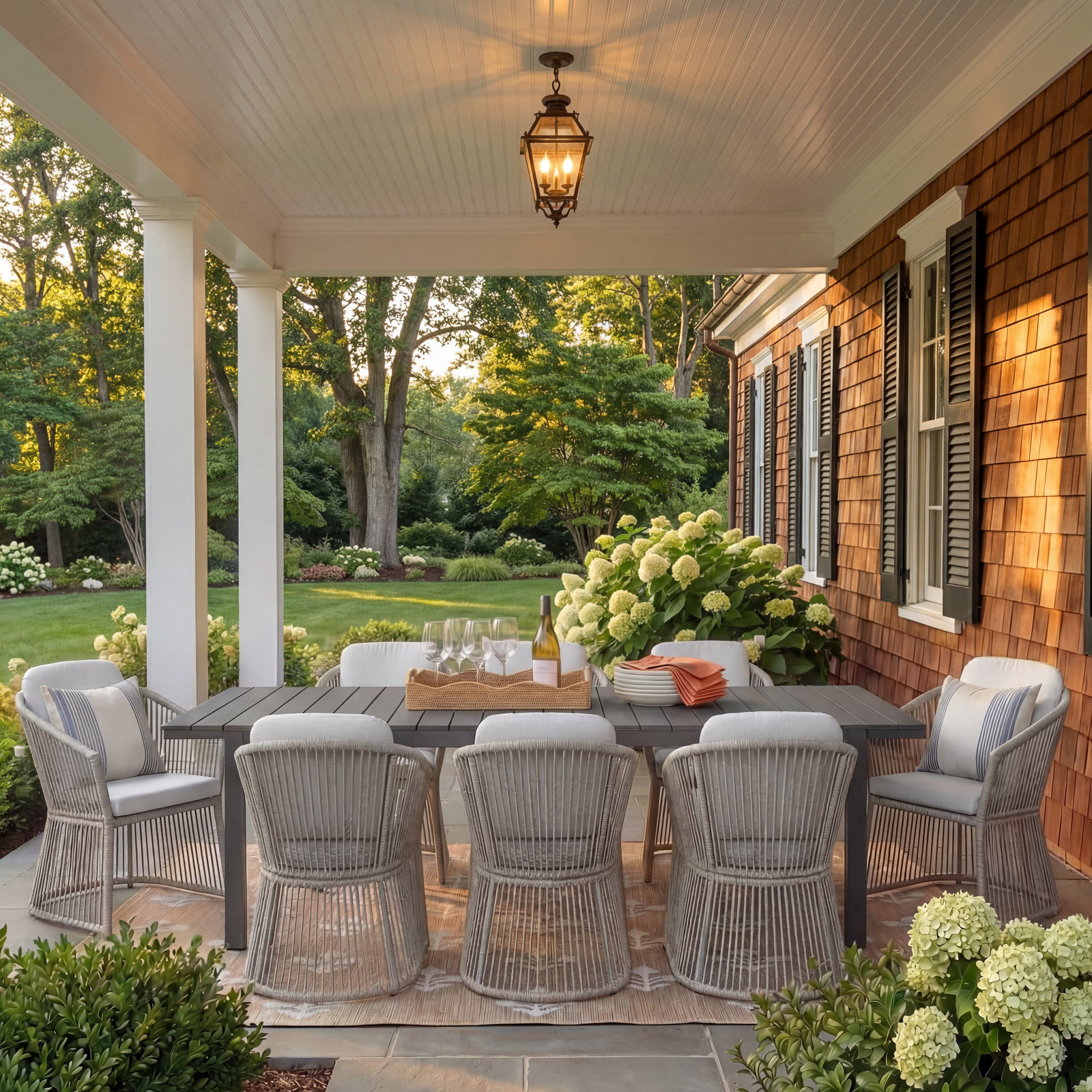 Blanche 39" Patio Dining Set, Light Gray
