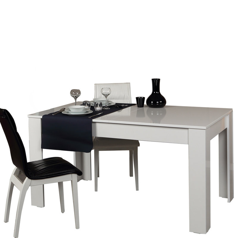 Modern Extendable Dining Table, White, 30.7 x 59.1 x 35.4 inches | 100% Melamine Coated Particle Board, Thickness: 1.0 inches | Expands to 67.0 inches | Stylish & Functional for Contemporary Dining Spaces