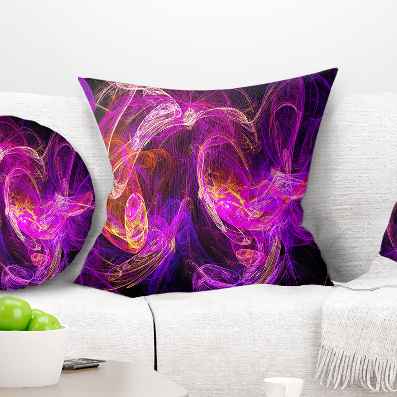  Coussin abstrait couleur fumée, 18 po x 18 po, Carré