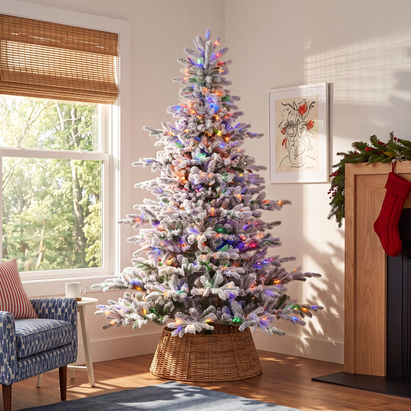 Pre-Lit Fir Christmas Tree, 7.5'
