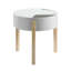 Table de bout ronde blanche et naturelle
