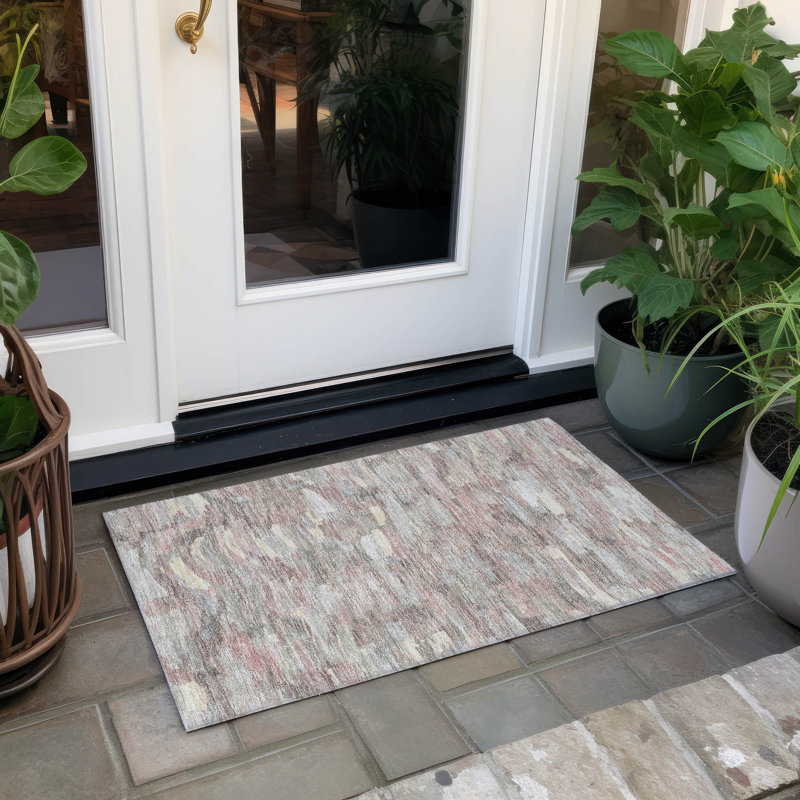 Machine Washable Indoor/Outdoor Huseby ACN2266 Stripes Rug, Rectangle 1 pi 8 po x 2 pi 6 po