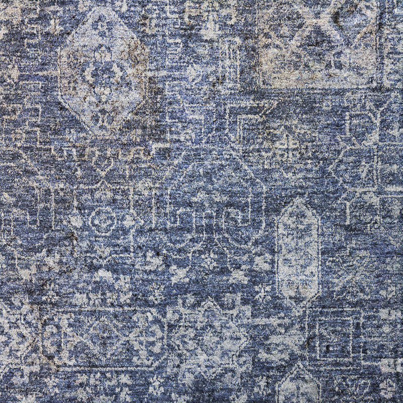 Tapis à poil long de qualité supérieure lavable à la machine ADS637, Navy, 3' x 5'