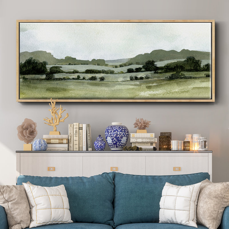 Vert paysage III - toile encadrée