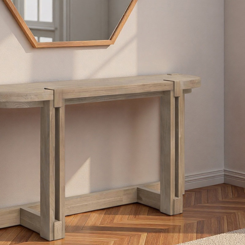 Console de hall d'entrée en bois massif, H 29,53 po x l 55,12 po x P 17,72 po