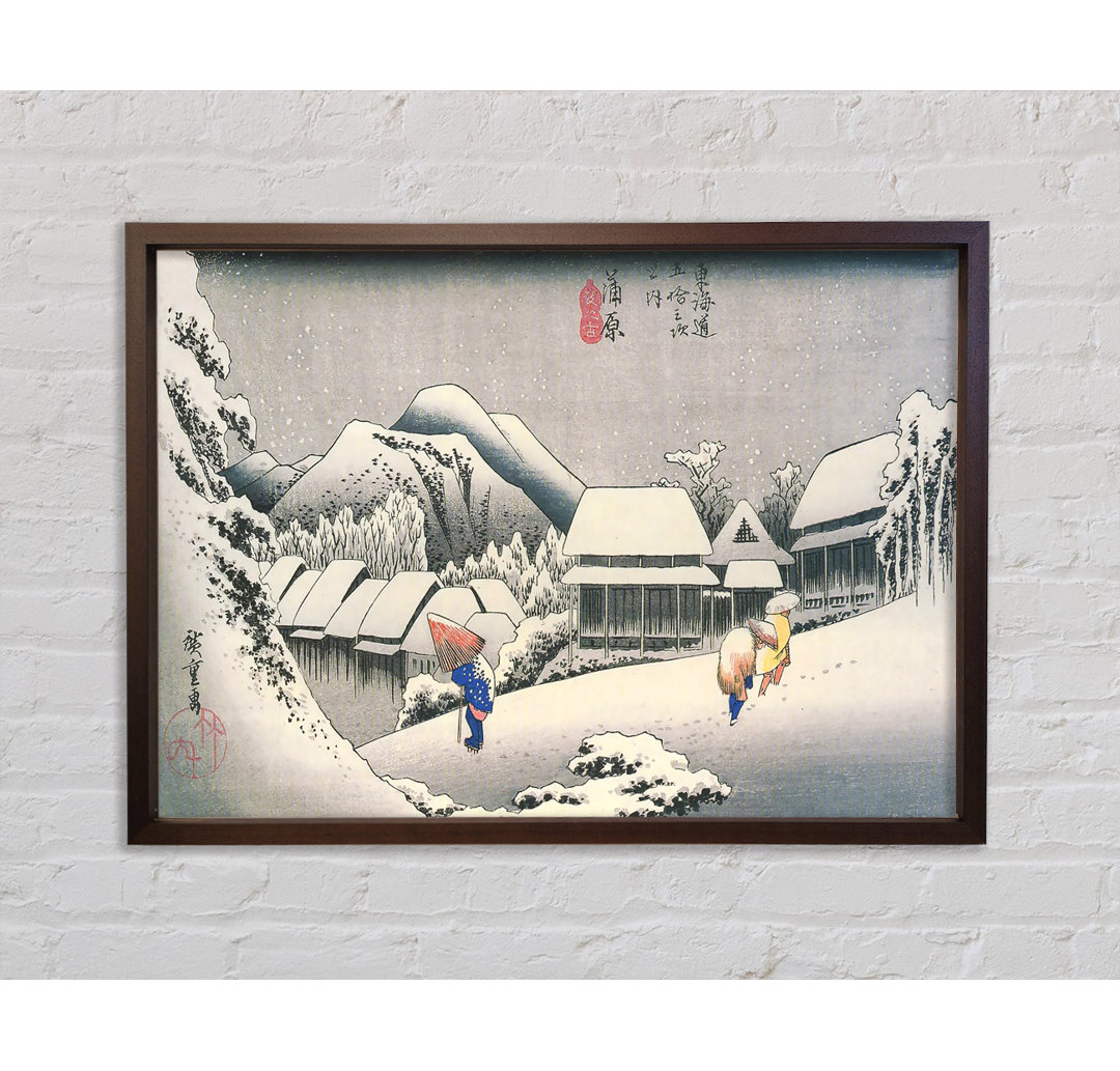 Hiroshige Ein Dorf im Schnee - Druck