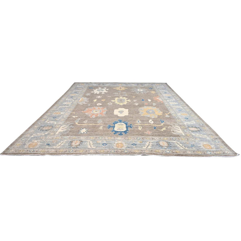 Oushak Collection, Transitional One-of-a-Kind Rectangle 10'4" X 13'8" Hand Knotted Area Rug