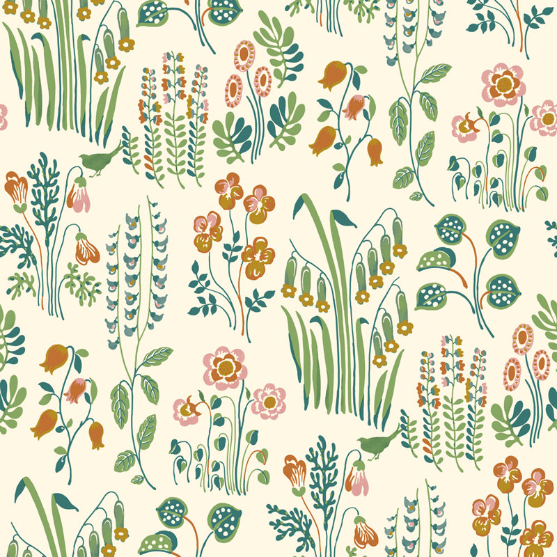 Papier peint adhésif Tallulah Belle par Novogratz, Vert / beige