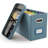 File Organizer Box with Lid, Hanging Filing File Box with Mesh Pocket