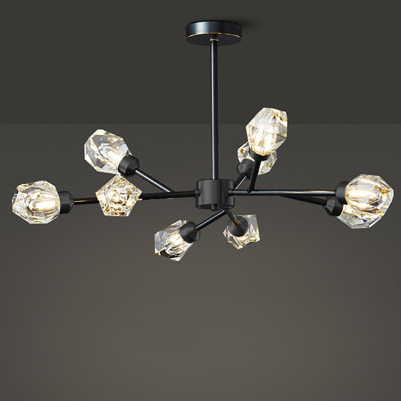 Lustre linéaire moderne à 9 lumières DEL