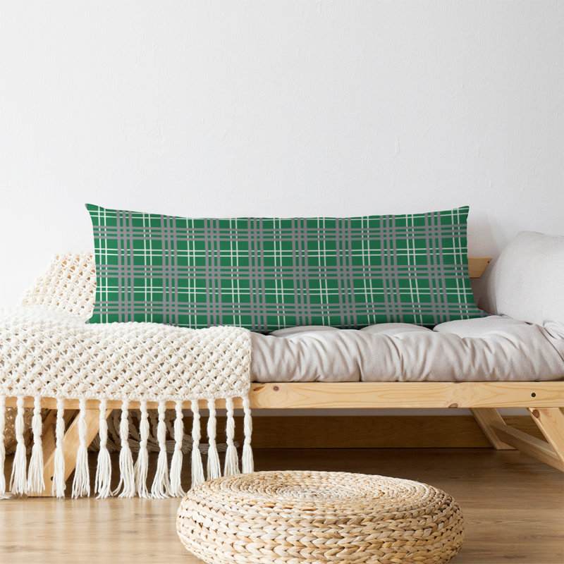 Polyester Medium Pillow, Green/White/Silver, Microfiber
