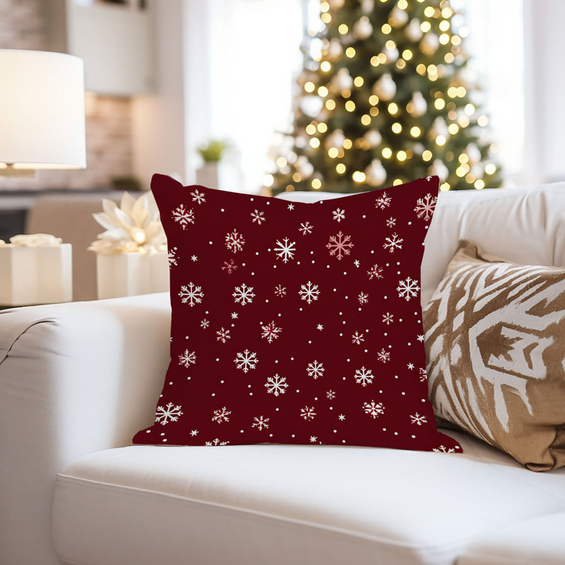 Snowflakes Marooon Snow Flake Modern, 16"H x 16"W