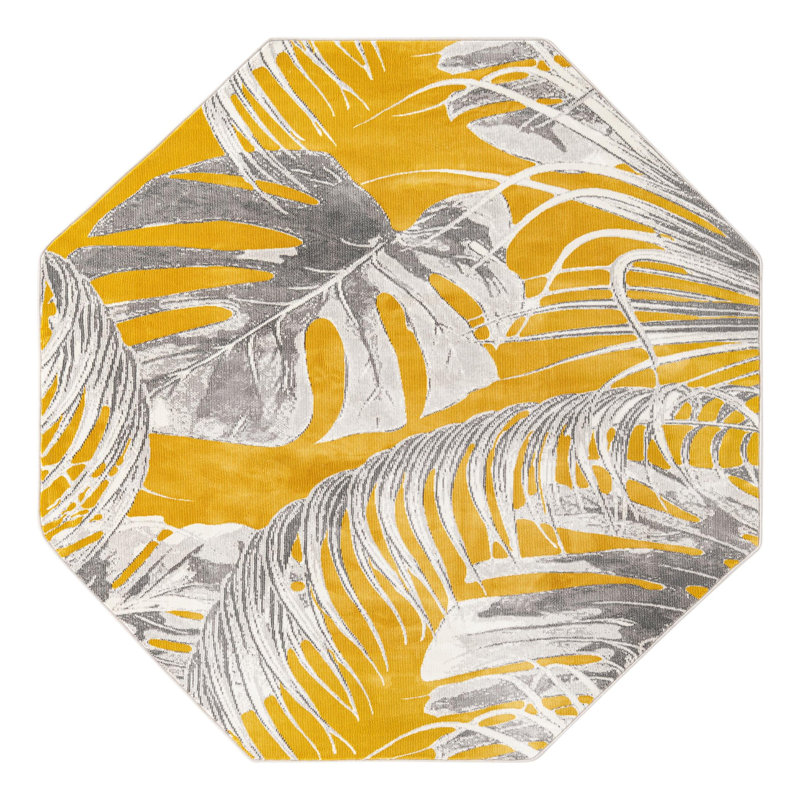 Adalheida Floral Indoor Rug, Octagon 6' x 6'