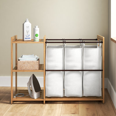 Fabric and Bamboo Laundry Sorter